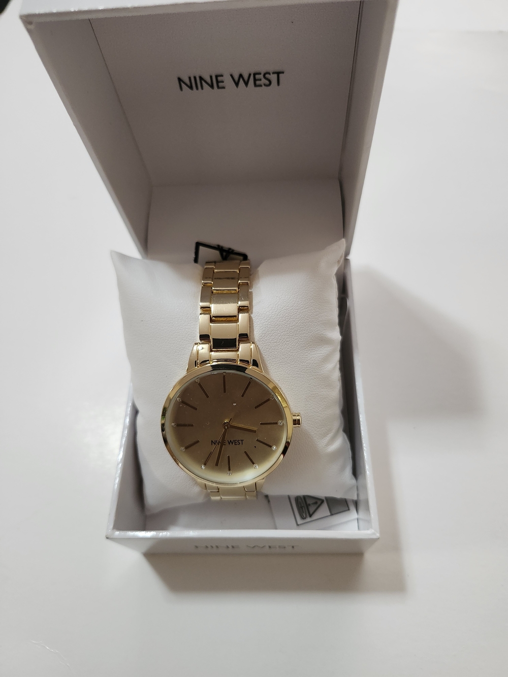 Nine West Gold-Tone Classic Link Watch
